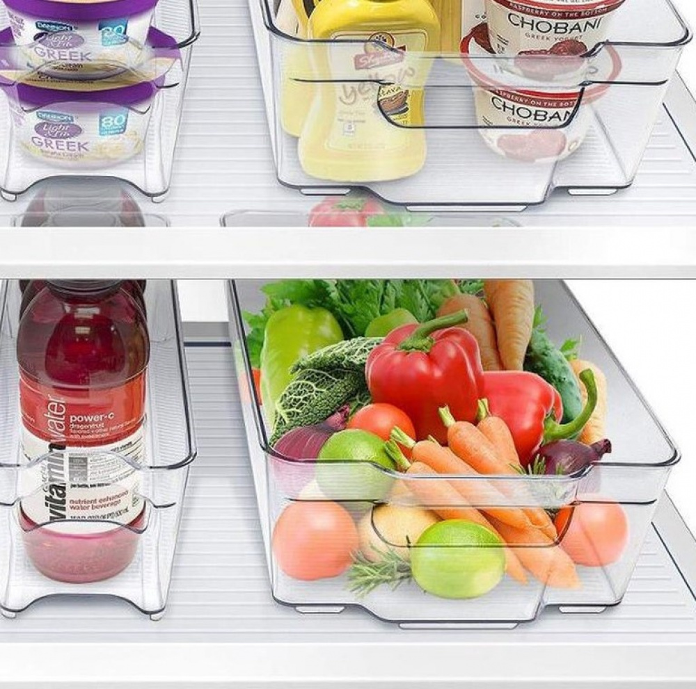 Storage tray, Wide and deep, RANGEMENT FRIGO XL, 37 x 22 x H 10 cm, Clear in the group Storage / Kitchen storage / Fridge storage at SmartaSaker.se (41861)