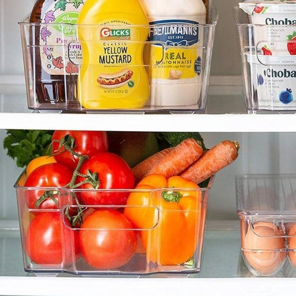 Storage tray, Wide and short, RANGEMENT FRIGO LARGE, 31 x 21 x H 9 cm, Clear in the group Storage / Kitchen storage / Fridge storage at SmartaSaker.se (41862)