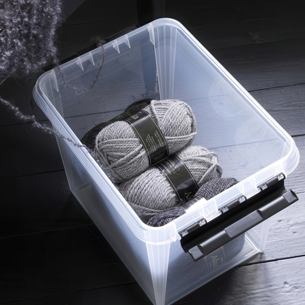 Storage Box, High, SMARTSTORE 13L, CLASSIC, 34 x 25 x H27 cm, Clear / Black in the group Storage / Storage boxes / SmartStore storage boxes at SmartaSaker.se (41865)