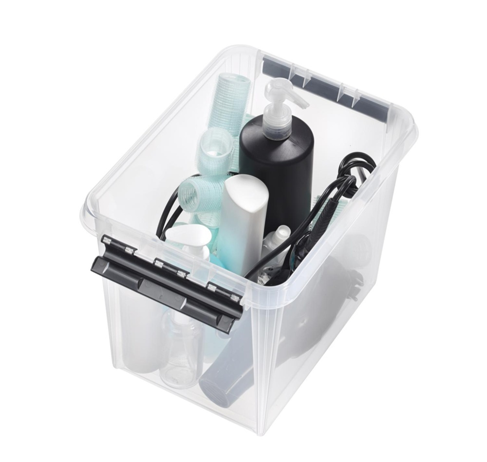 Storage Box, High, SMARTSTORE 13L, CLASSIC, 34 x 25 x H27 cm, Clear / Black in the group Storage / Storage boxes / SmartStore storage boxes at SmartaSaker.se (41865)