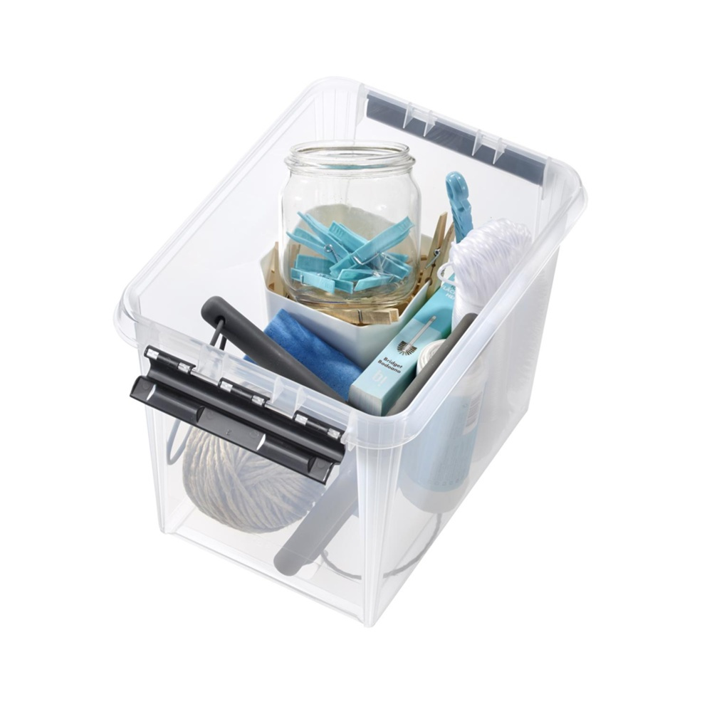 Storage Box, High, SMARTSTORE 13L, CLASSIC, 34 x 25 x H27 cm, Clear / Black in the group Storage / Storage boxes / SmartStore storage boxes at SmartaSaker.se (41865)