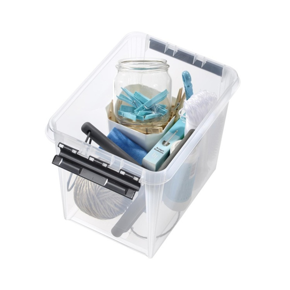 Storage Box, High, SMARTSTORE 13L, CLASSIC, 34 x 25 x H27 cm, Clear / Black in the group Storage / Storage boxes / SmartStore storage boxes at SmartaSaker.se (41865)