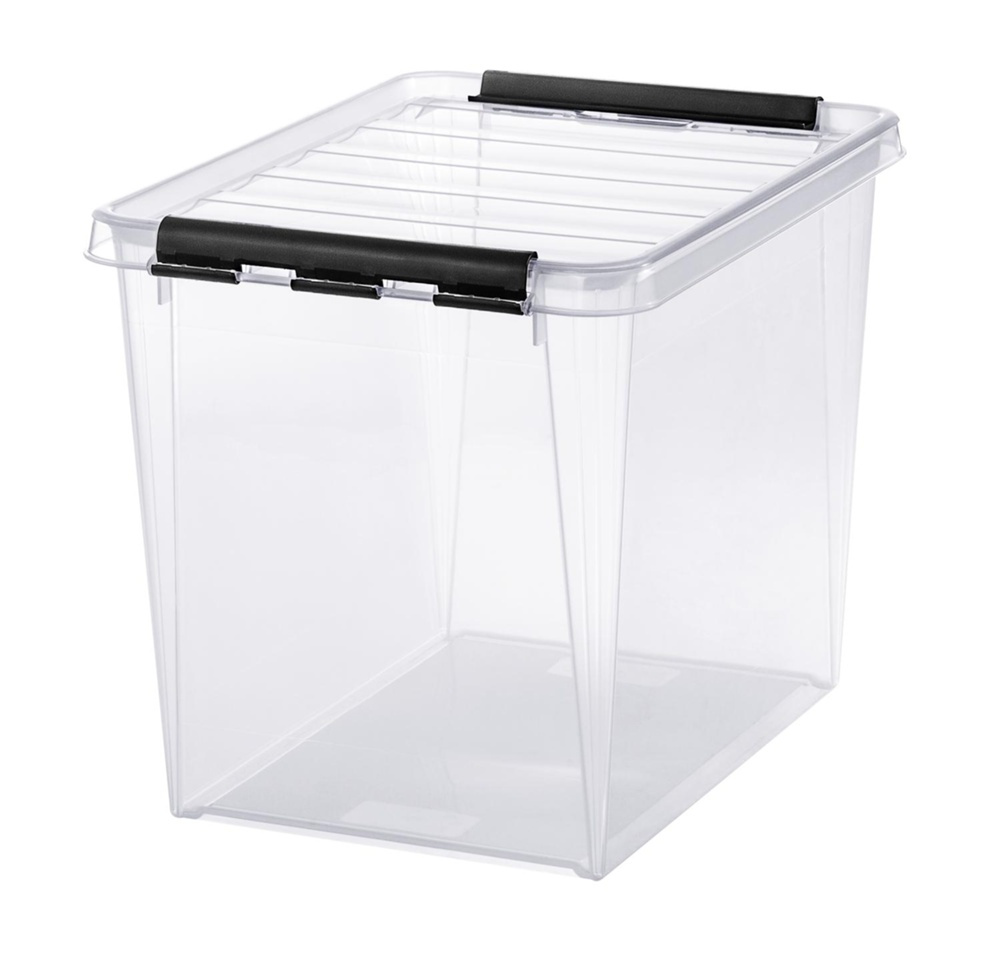 Storage Box, High, SMARTSTORE 25L. CLASSIC, 40 x 30 x H32 cm, Clear / Black in the group Storage / Storage boxes / SmartStore storage boxes at SmartaSaker.se (41866)