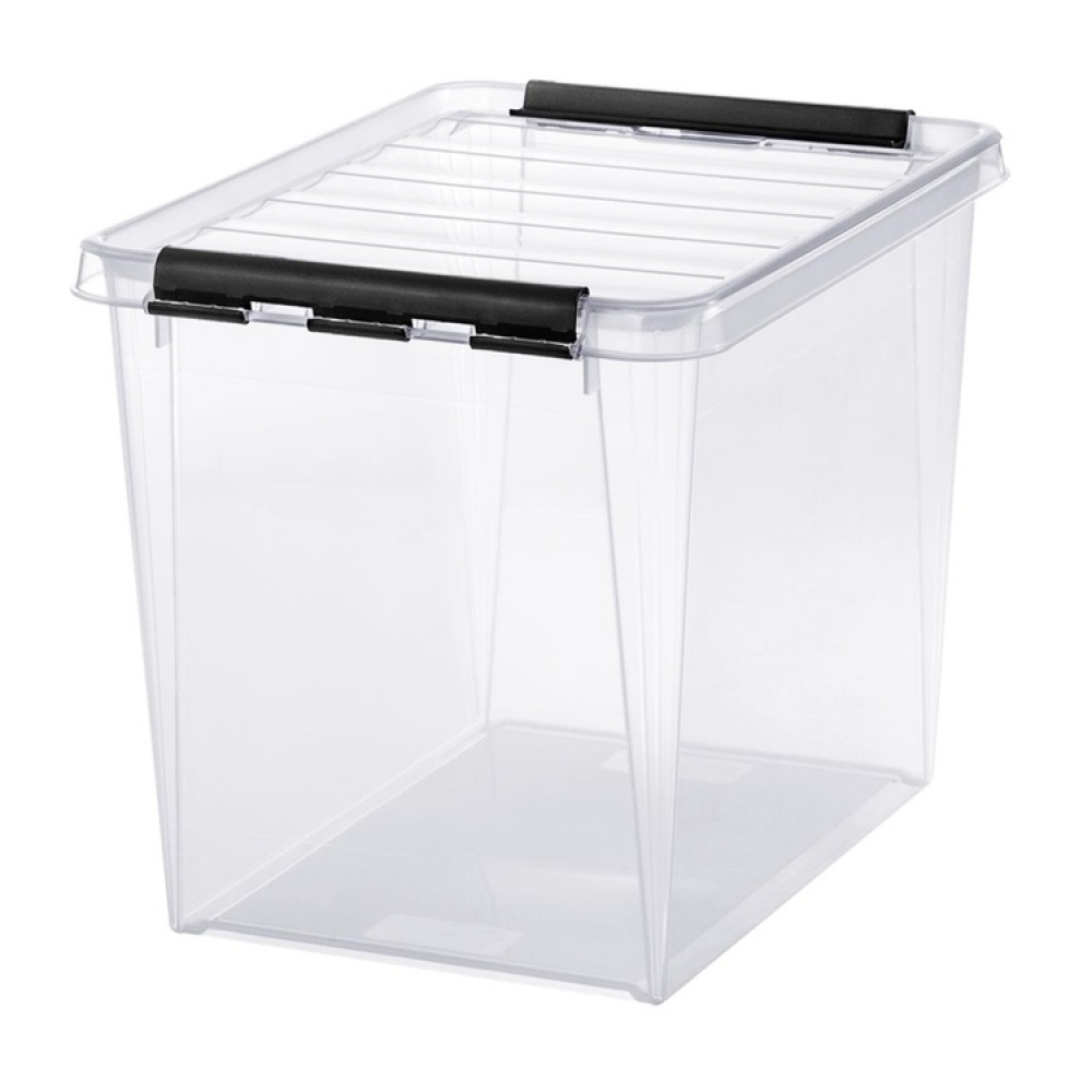 Storage Box, High, SMARTSTORE 25L. CLASSIC, 40 x 30 x H32 cm, Clear / Black in the group Storage / Popular brands / SmartStore at SmartaSaker.se (41866)