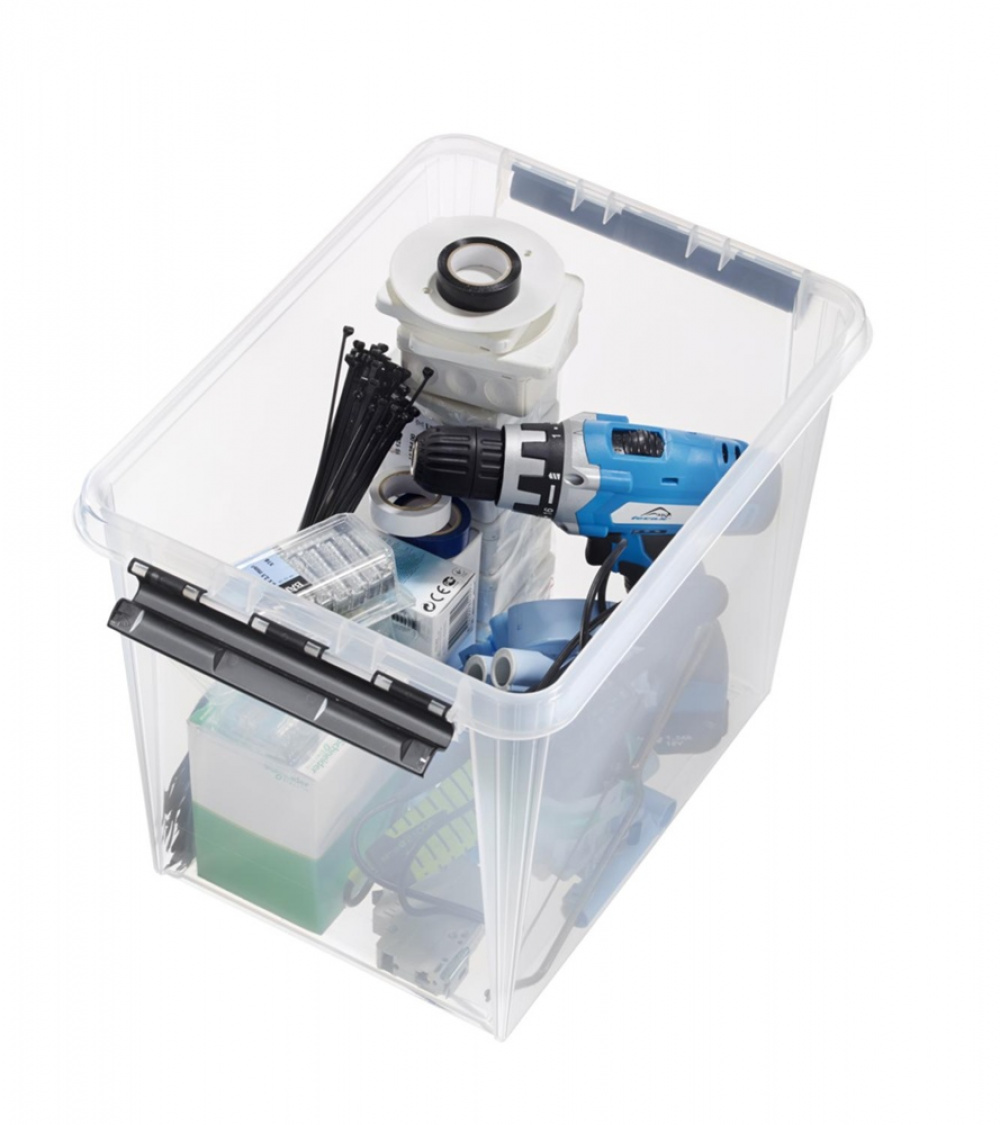 Storage Box, High, SMARTSTORE 25L. CLASSIC, 40 x 30 x H32 cm, Clear / Black in the group Storage / Storage boxes / SmartStore storage boxes at SmartaSaker.se (41866)