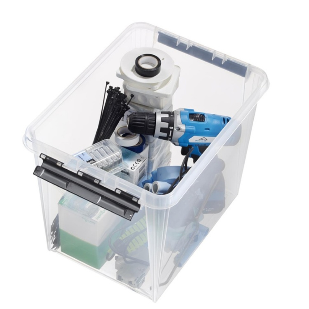 Storage Box, High, SMARTSTORE 25L. CLASSIC, 40 x 30 x H32 cm, Clear / Black in the group Storage / Popular brands / SmartStore at SmartaSaker.se (41866)