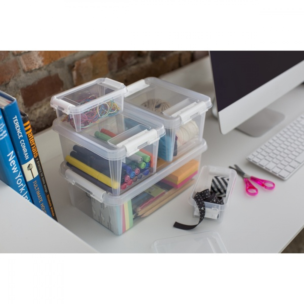 Box, Small, SMARTSTORE 5 HOME, 30 x 19 x H11cm, Clear / White in the group Storage / Storage boxes / SmartStore storage boxes at SmartaSaker.se (41868)