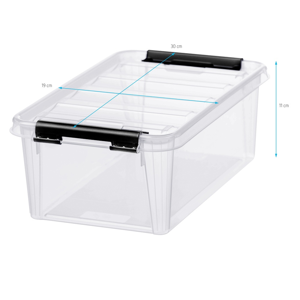 Box, Small, SMARTSTORE 4L, CLASSIC, 30 x 19 x H11cm, Clear / Black in the group Storage / Storage boxes / SmartStore storage boxes at SmartaSaker.se (41869)