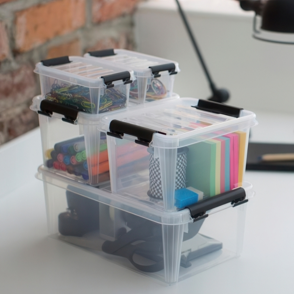 Box, Small, SMARTSTORE 4L, CLASSIC, 30 x 19 x H11cm, Clear / Black in the group Storage / Storage boxes / SmartStore storage boxes at SmartaSaker.se (41869)