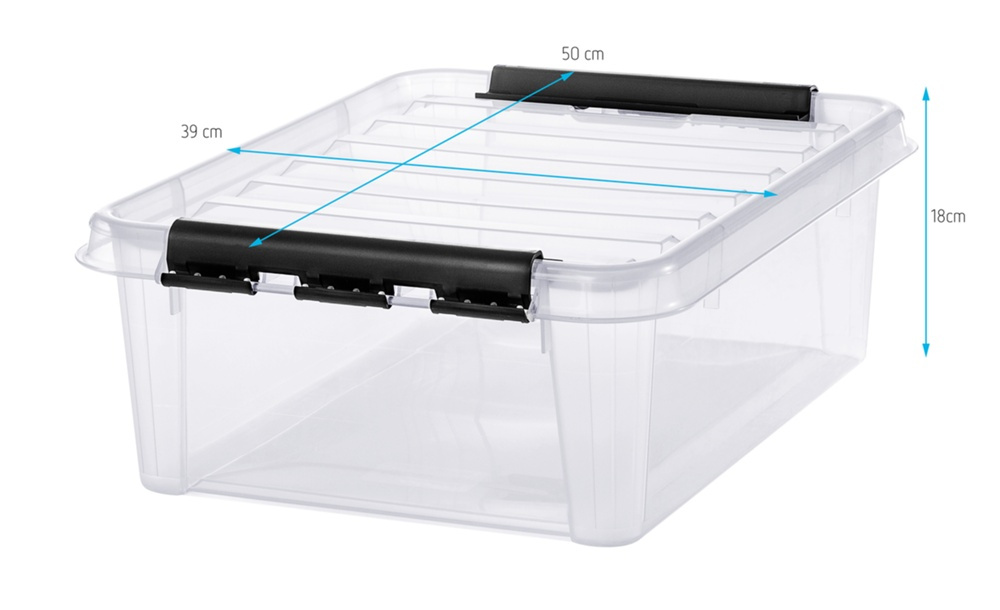 Storage Box, SMARTSTORE 20L, CLASSIC, 50 x 39 x H 18 cm Transparent / Black in the group Storage / Storage boxes at SmartaSaker.se (41870)