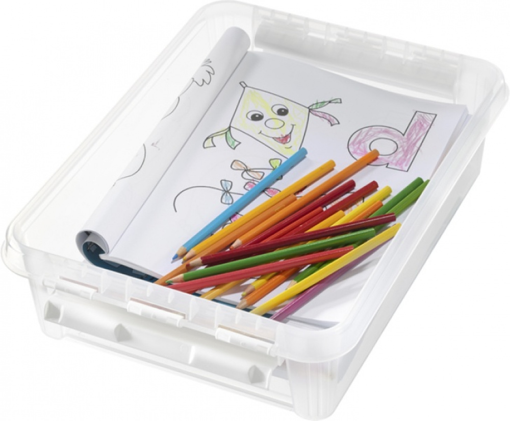 Storage Box, SMARTSTORE 7,4L HOME, 40 x 30 x H11 cm, Clear / White in the group Storage / Storage boxes / SmartStore storage boxes at SmartaSaker.se (41871)
