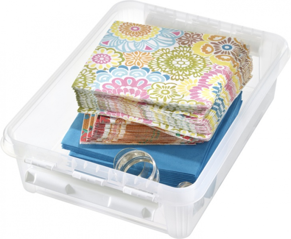 Storage Box, SMARTSTORE 7,4L HOME, 40 x 30 x H11 cm, Clear / White in the group Storage / Storage boxes / SmartStore storage boxes at SmartaSaker.se (41871)