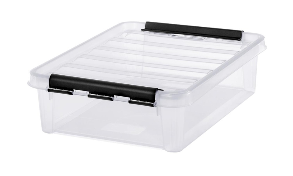 Storage Box, SMARTSTORE 7,5L, CLASSIC, 40 x 30 x H11 cm, Clear /Black in the group Storage / Storage boxes / SmartStore storage boxes at SmartaSaker.se (41872)