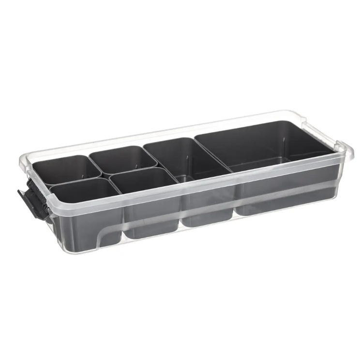 Sorting box, Oblong, with 6 inserts, EZY SORT IT, 35 x 15.5 x H 7 cm, Transparent / Grey in the group Storage / Storage boxes at SmartaSaker.se (41873)