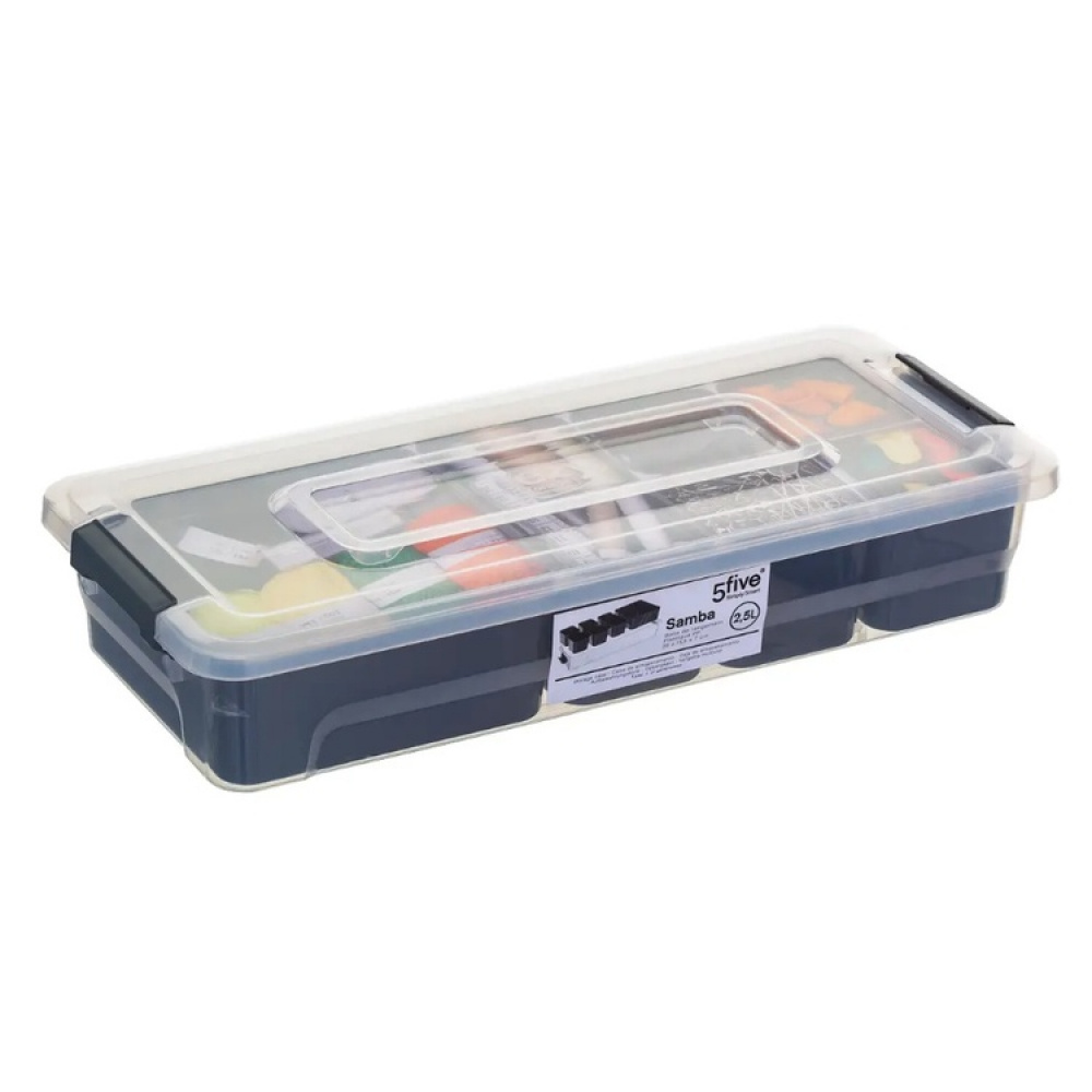 Sorting box, Oblong, with 6 inserts, EZY SORT IT, 35 x 15.5 x H 7 cm, Transparent / Grey in the group Storage / Storage boxes at SmartaSaker.se (41873)