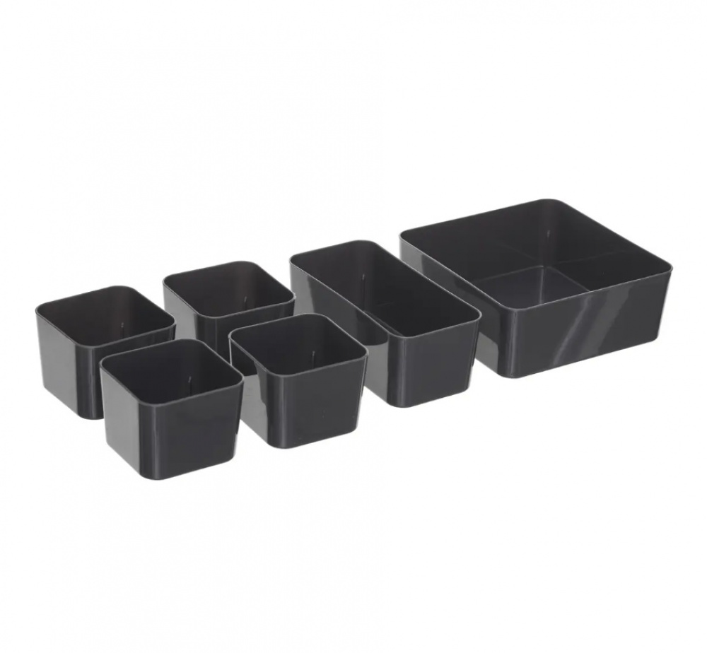Sorting box, Oblong, with 6 inserts, EZY SORT IT, 35 x 15.5 x H 7 cm, Transparent / Grey in the group Storage / Storage boxes at SmartaSaker.se (41873)