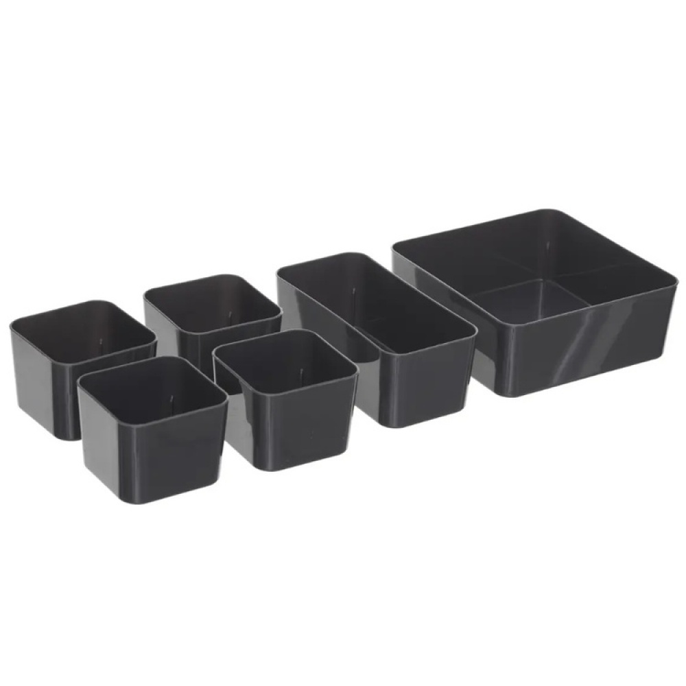 Sorting box, Oblong, with 6 inserts, EZY SORT IT, 35 x 15.5 x H 7 cm, Transparent / Grey in the group Storage / Storage boxes at SmartaSaker.se (41873)