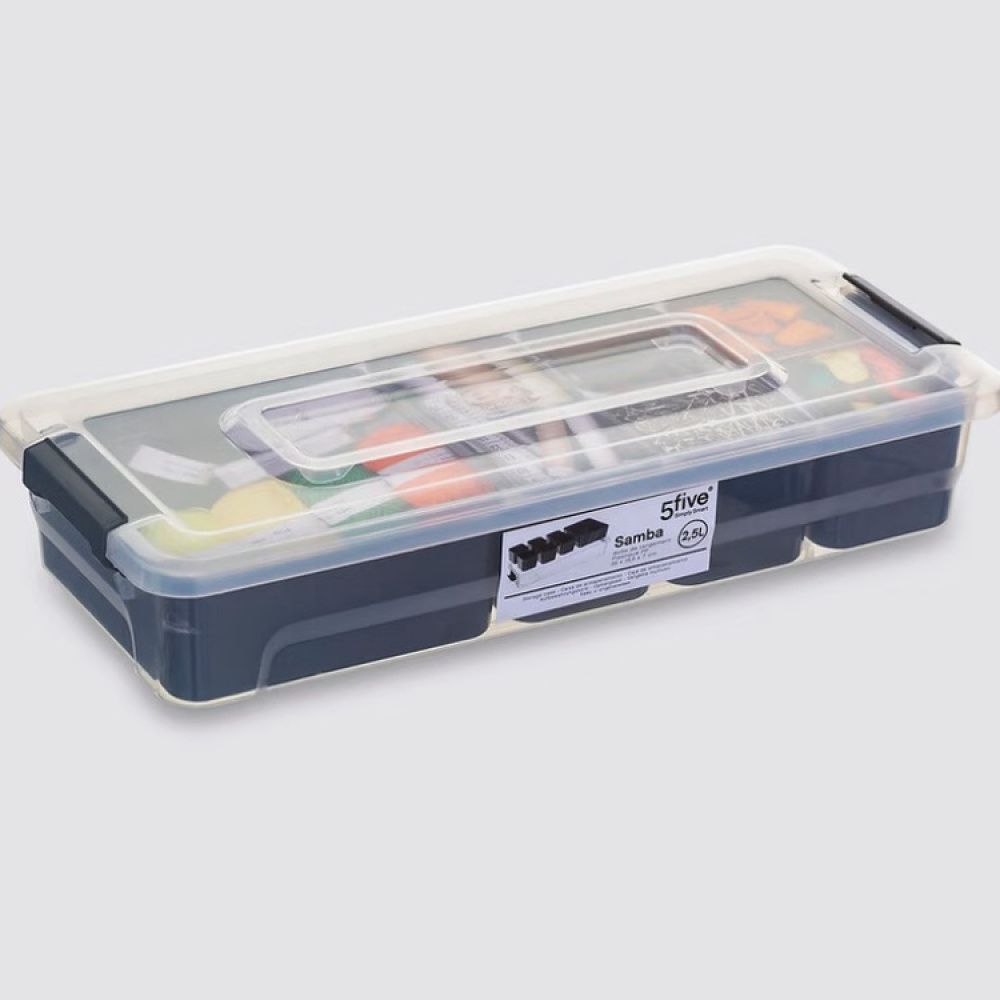 Sorting box, Oblong, with 6 inserts, EZY SORT IT, 35 x 15.5 x H 7 cm, Transparent / Grey in the group Storage / Storage boxes at SmartaSaker.se (41873)