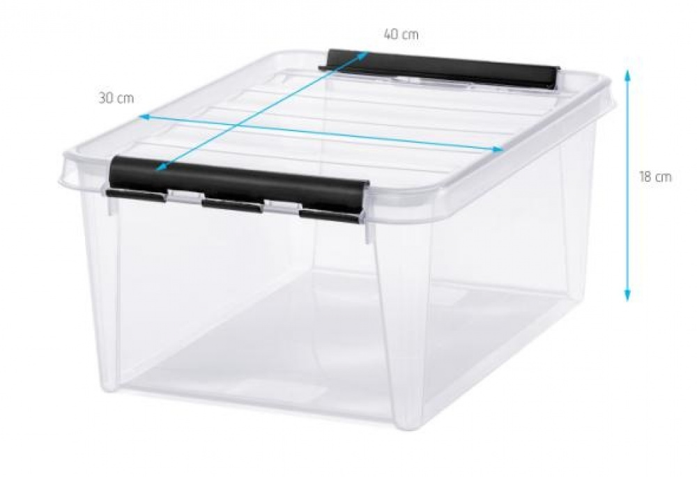 Box, SMARTSTORE 14 L, CLASSIC, 40 x 30 x H18 cm, Clear / Black in the group Storage / Storage boxes / SmartStore storage boxes at SmartaSaker.se (41875)