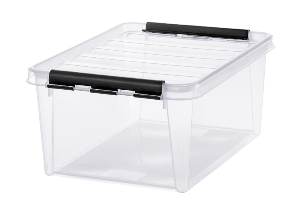 Box, SMARTSTORE 14 L, CLASSIC, 40 x 30 x H18 cm, Clear / Black in the group Storage / Storage boxes / SmartStore storage boxes at SmartaSaker.se (41875)