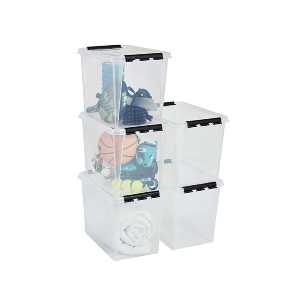 Storage Box, SMARTSTORE 6 L, CLASSIC XL, 59 x 39 x H 43 cm, Transparent / Black in the group Storage / Storage boxes at SmartaSaker.se (41877)