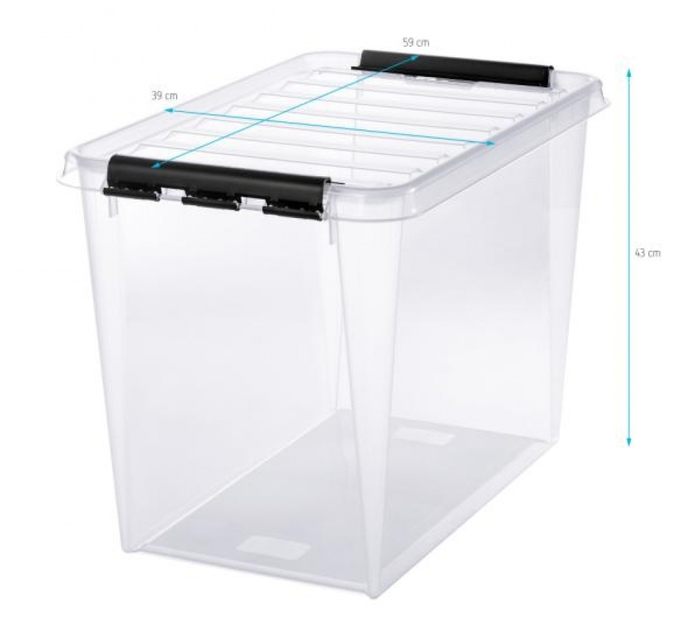 Storage Box, SMARTSTORE 6 L, CLASSIC XL, 59 x 39 x H 43 cm, Transparent / Black in the group Storage / Storage boxes at SmartaSaker.se (41877)