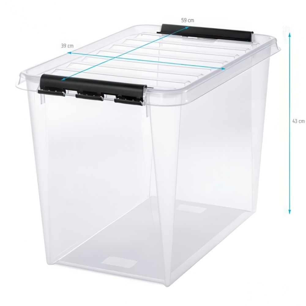 Storage Box, SMARTSTORE 6 L, CLASSIC XL, 59 x 39 x H 43 cm, Transparent / Black in the group Storage / Storage boxes at SmartaSaker.se (41877)