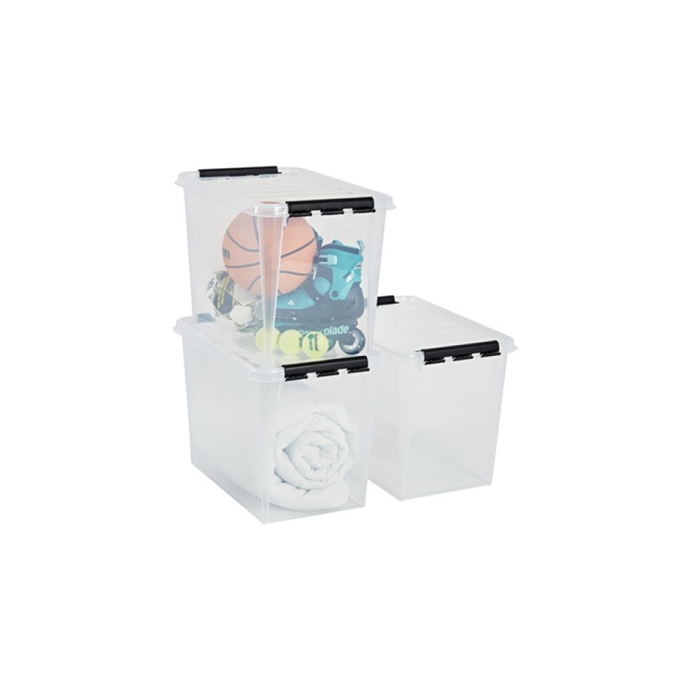 Storage Box, SMARTSTORE 6 L, CLASSIC XL, 59 x 39 x H 43 cm, Transparent / Black in the group Storage / Storage boxes at SmartaSaker.se (41877)