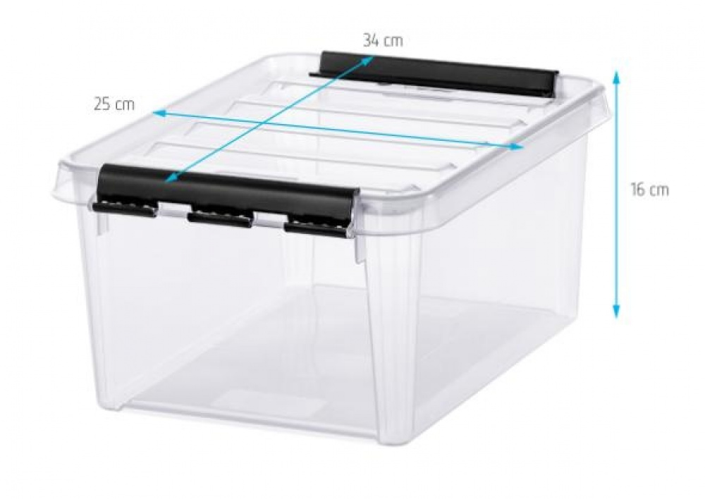 Storage Box, SMARTSTORE 8L, CLASSIC, 34 x 25 x H16 cm, Clear / Black in the group Storage / Storage boxes / SmartStore storage boxes at SmartaSaker.se (41878)