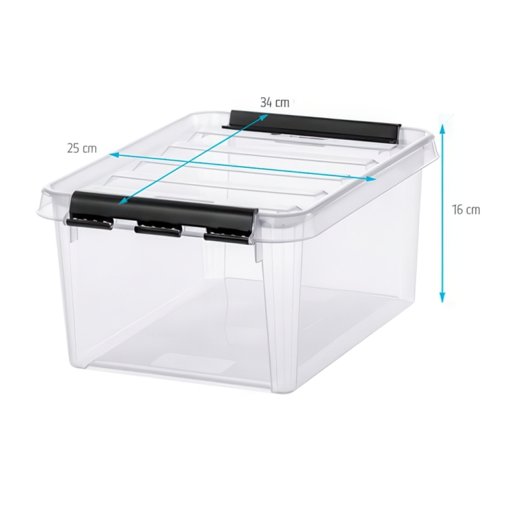 Storage Box, SMARTSTORE 8L, CLASSIC, 34 x 25 x H16 cm, Clear / Black in the group Storage / Storage boxes / SmartStore storage boxes at SmartaSaker.se (41878)