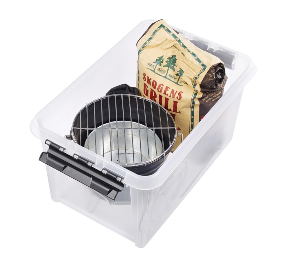 Box, Large, SMARTSTORE 46L, CLASSIC, 59 x 39 x H31 cm, Transparent / Black in the group Storage / Storage boxes at SmartaSaker.se (41879)