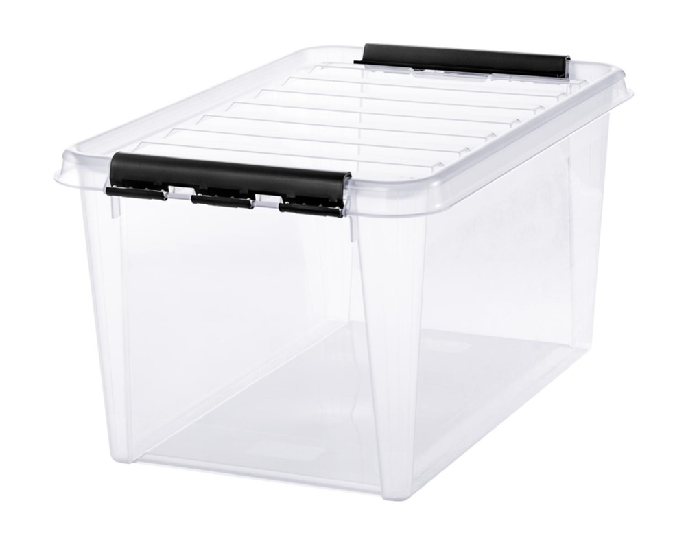 Box, Large, SMARTSTORE 46L, CLASSIC, 59 x 39 x H31 cm, Transparent / Black in the group Storage / Storage boxes at SmartaSaker.se (41879)