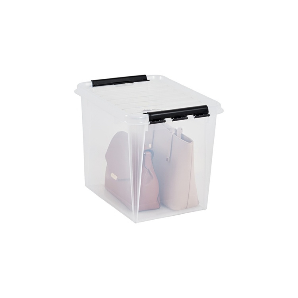 Box, Large, SMARTSTORE 52L, CLASSIC, 50 x 39 x H 41 cm, Transparent / Black in the group Storage / Storage boxes at SmartaSaker.se (41880)