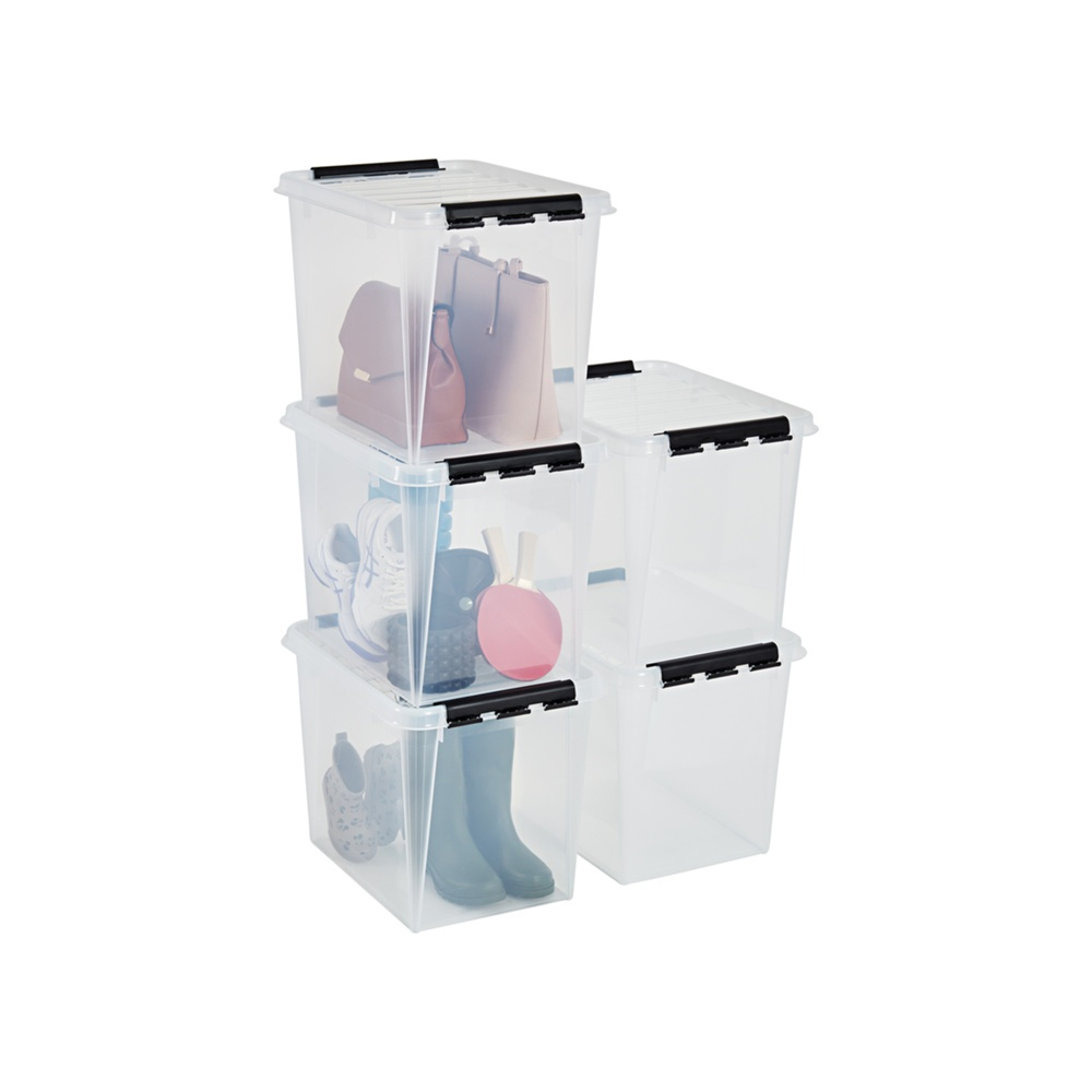 Box, Large, SMARTSTORE 52L, CLASSIC, 50 x 39 x H 41 cm, Transparent / Black in the group Storage / Storage boxes at SmartaSaker.se (41880)