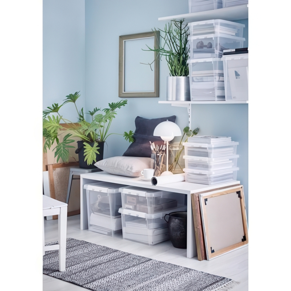 Box, Large, SMARTSTORE 52L HOME, 50 x 39 x H41cm, Transparent / White in the group Storage / Popular brands / SmartStore at SmartaSaker.se (41881)