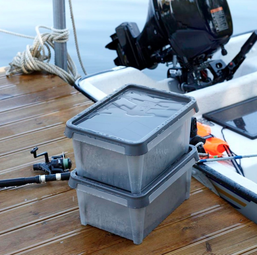 Storage Box, Waterproof, SMARTSTORE 13L DRY, 40 x 30 x H19cm, Grey in the group Storage / Storage boxes / SmartStore storage boxes at SmartaSaker.se (41882)