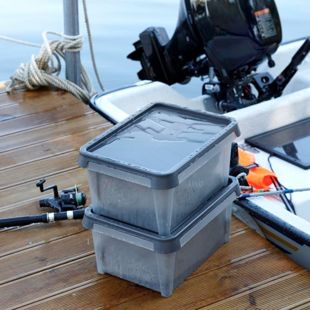 Storage Box, Waterproof, SMARTSTORE 13L DRY, 40 x 30 x H19cm, Grey in the group Storage / Storage boxes / SmartStore storage boxes at SmartaSaker.se (41882)