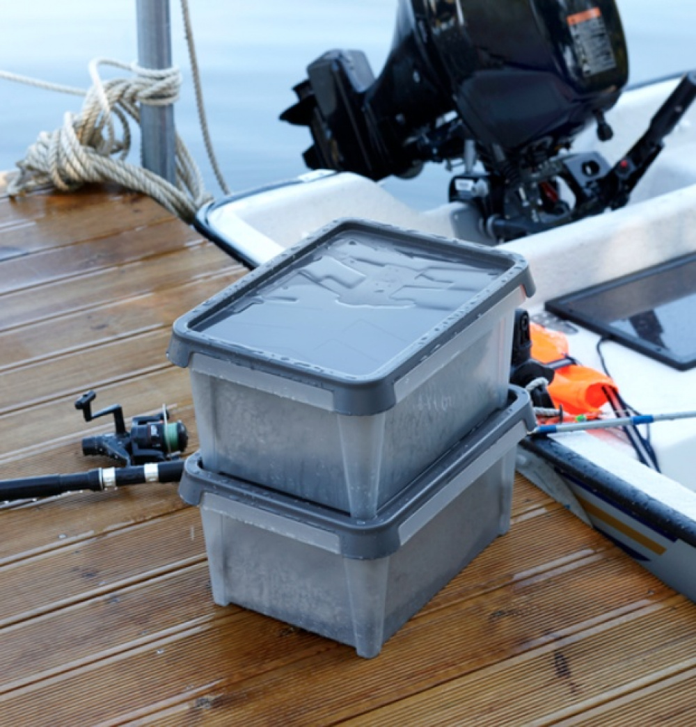 Storage Box, Waterproof, SMARTSTORE 34L DRY, 50 x 40 x H 27 cm, Grey in the group Storage / Storage boxes / SmartStore storage boxes at SmartaSaker.se (41883)