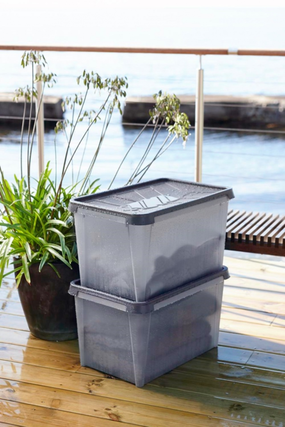Storage Box, Waterproof, SMARTSTORE 34L DRY, 50 x 40 x H 27 cm, Grey in the group Storage / Storage boxes / SmartStore storage boxes at SmartaSaker.se (41883)