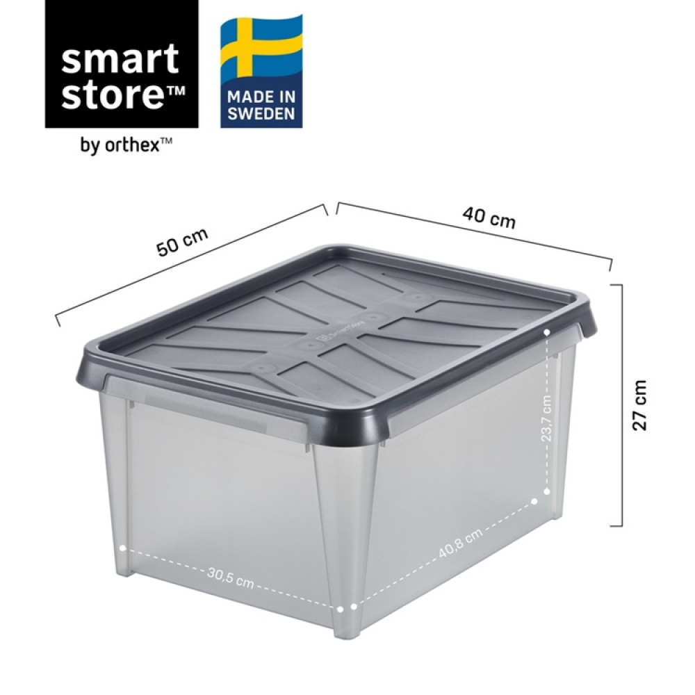 Storage Box, Waterproof, SMARTSTORE 34L DRY, 50 x 40 x H 27 cm, Grey in the group Storage / Storage boxes / SmartStore storage boxes at SmartaSaker.se (41883)