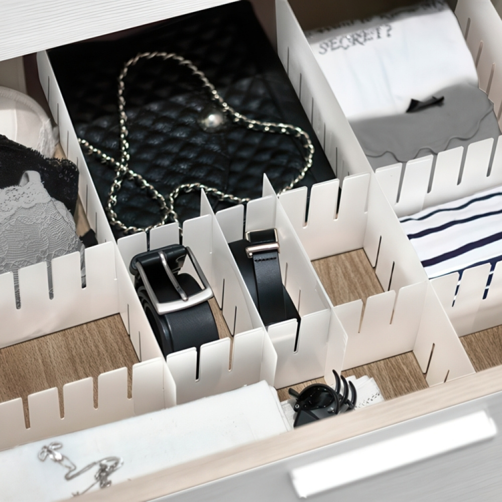 Drawer divider, Set of 8, DIVIDER ORGANIZER, 40 x H 8 cm, White in the group Storage / Wardrobe storage / Sorting boxes at SmartaSaker.se (41887)