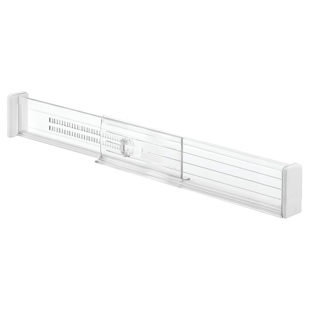 Adjustable drawer dividers, Low, Set of 2, LOCKS IN PLACE, 34,6 - 52,7 x H 6 cm, Transparent in the group Storage / Kitchen storage / Kitchen cabinet organizers at SmartaSaker.se (41889)