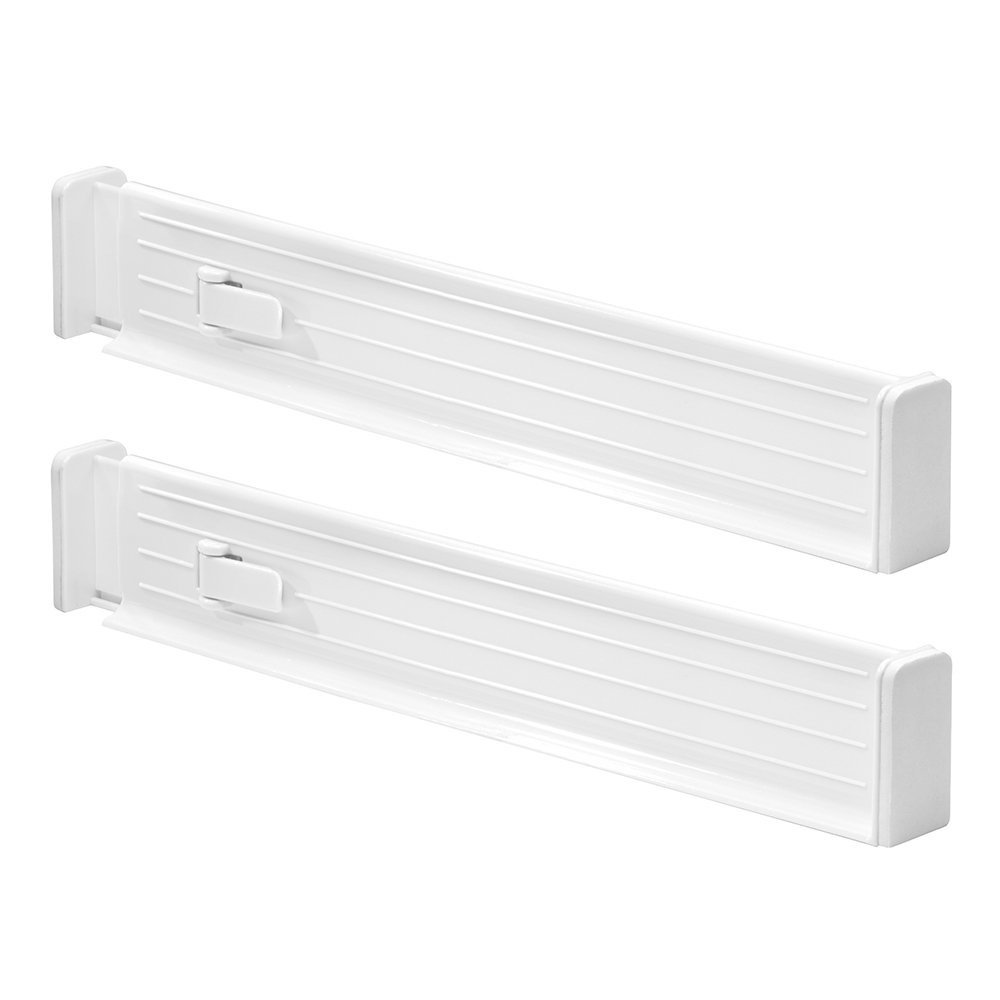 Adjustable drawer dividers, Low, Set of 2, LOCKS IN PLACE, 35 - 53 x H 6 cm, White in the group Storage / Kitchen storage / Kitchen cabinet organizers at SmartaSaker.se (41891)