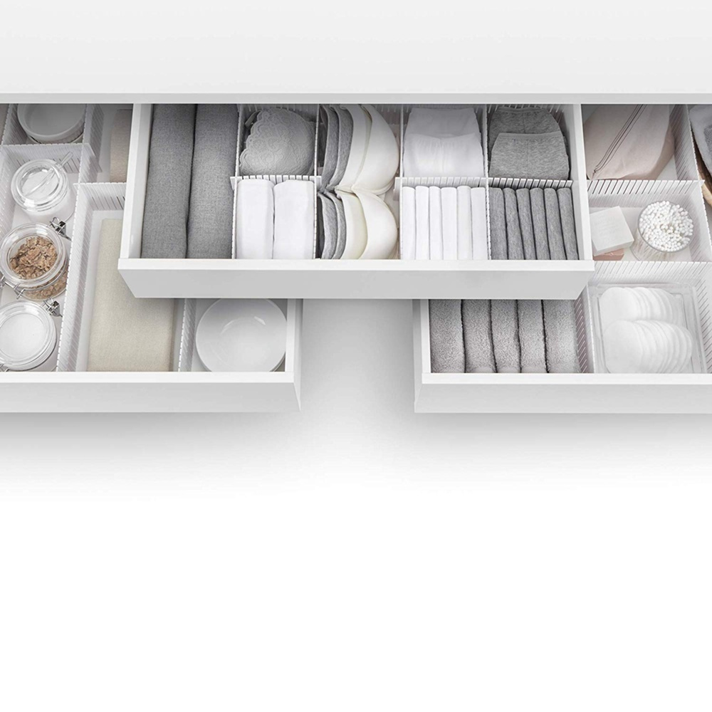Drawer dividers, Set of 5, DIVISOR DE CAJONES, 49,5 x H10 cm. White in the group Storage / Wardrobe storage / Sorting boxes at SmartaSaker.se (41893)