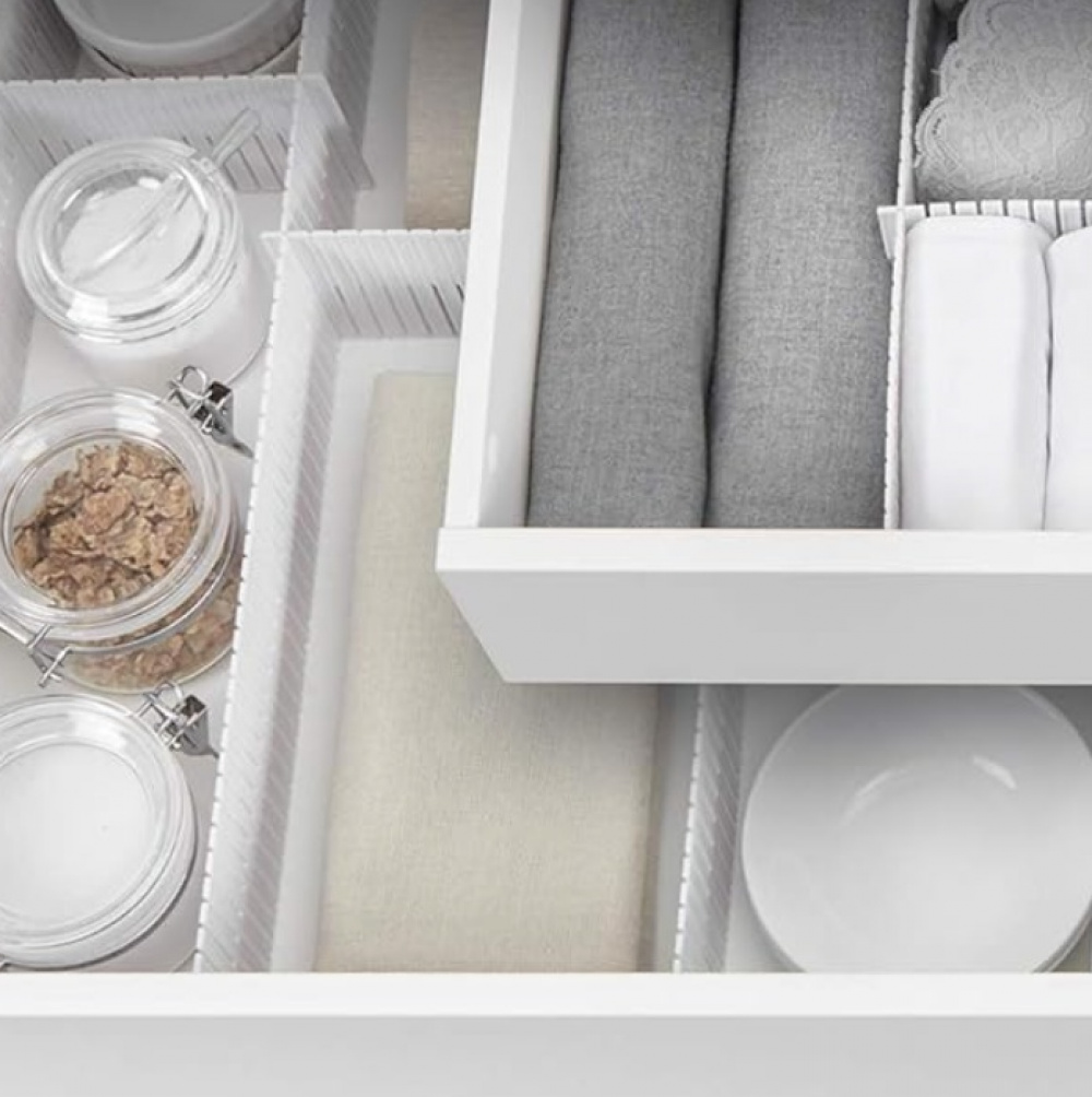 Drawer dividers, Set of 5, DIVISOR DE CAJONES, 49,5 x H10 cm. White in the group Storage / Wardrobe storage / Sorting boxes at SmartaSaker.se (41893)