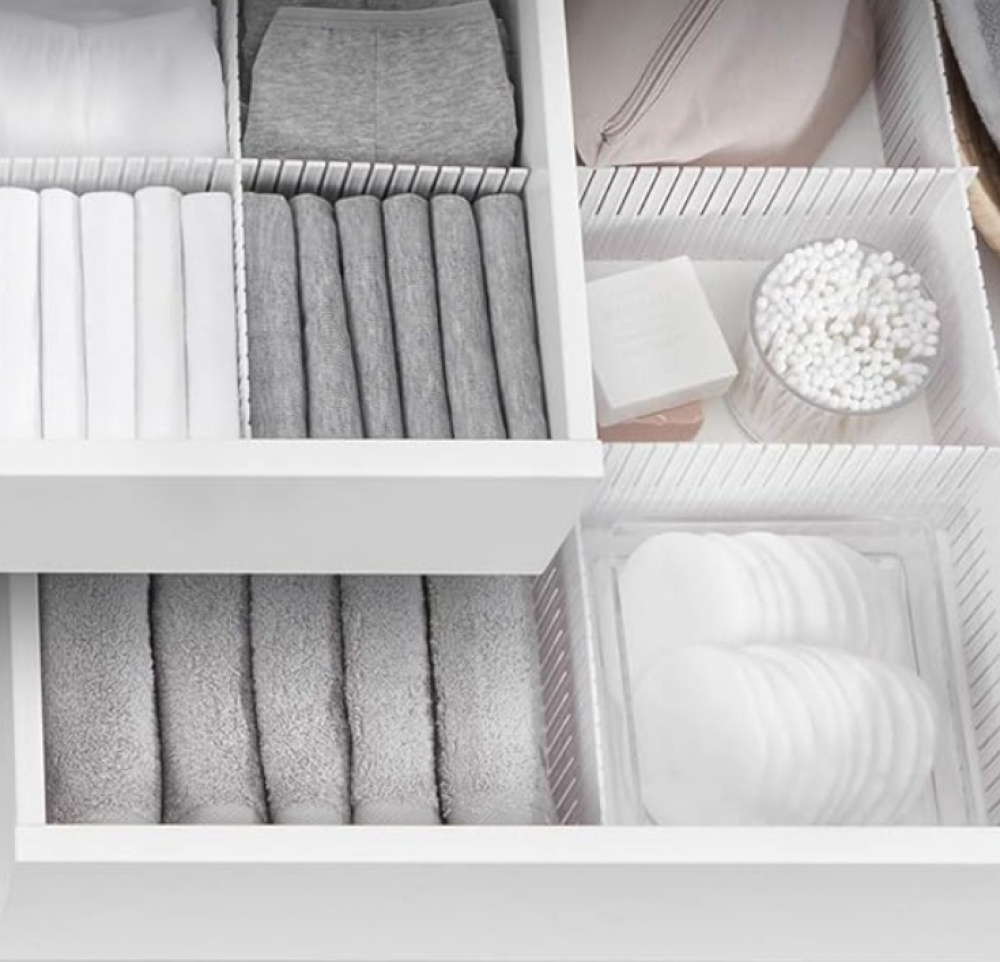 Drawer dividers, Set of 5, DIVISOR DE CAJONES, 49,5 x H10 cm. White in the group Storage / Wardrobe storage / Sorting boxes at SmartaSaker.se (41893)