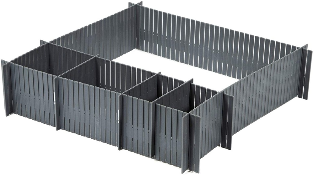 Drawer dividers, Set of 6, FREE DRAWER ORGANISER, 44 x H 10 cm, Grey in the group Storage / Wardrobe storage / Sorting boxes at SmartaSaker.se (41894)