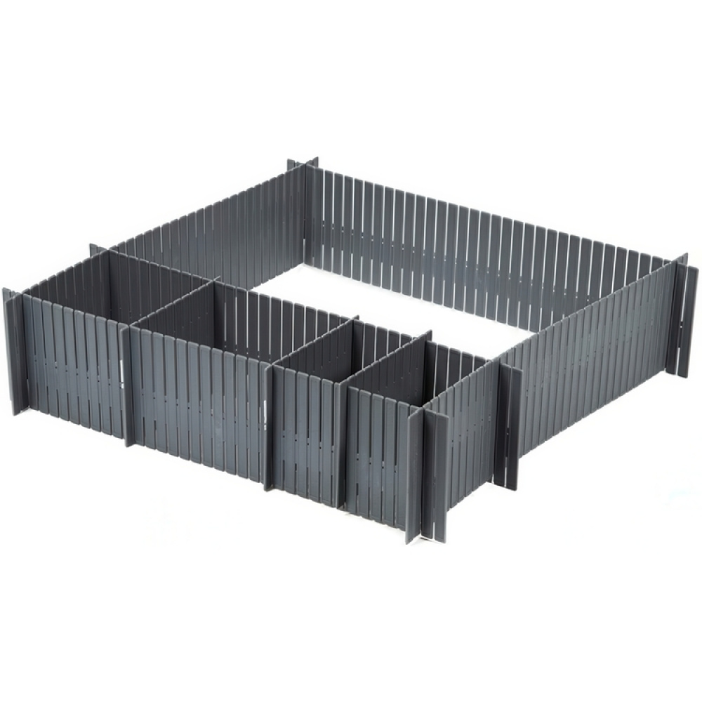 Drawer dividers, Set of 6, FREE DRAWER ORGANISER, 44 x H 10 cm, Grey in the group Storage / Wardrobe storage / Sorting boxes at SmartaSaker.se (41894)