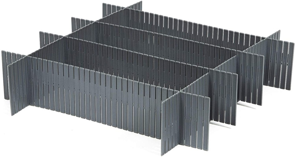 Drawer dividers, Set of 6, FREE DRAWER ORGANISER, 44 x H 10 cm, Grey in the group Storage / Wardrobe storage / Sorting boxes at SmartaSaker.se (41894)