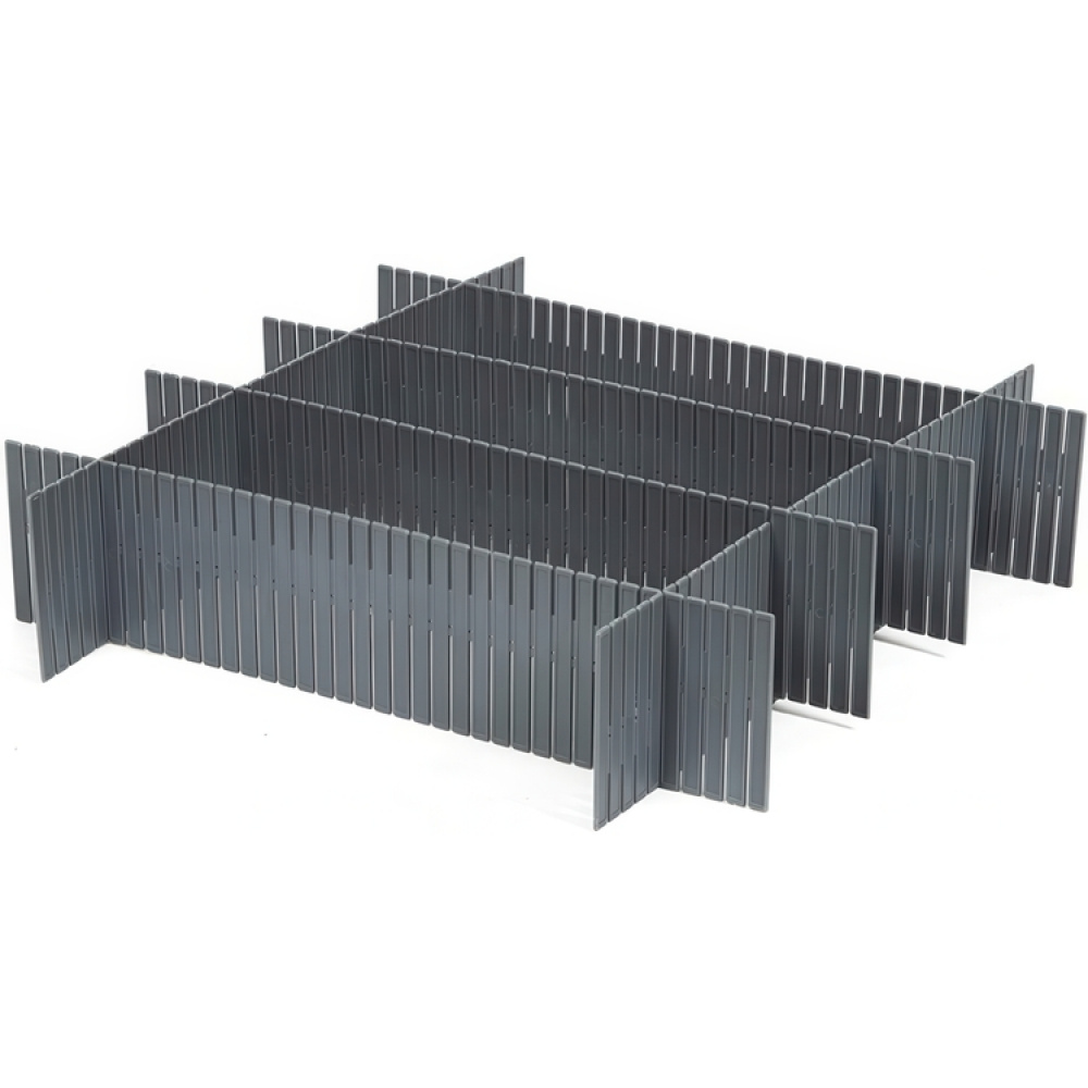 Drawer dividers, Set of 6, FREE DRAWER ORGANISER, 44 x H 10 cm, Grey in the group Storage / Wardrobe storage / Sorting boxes at SmartaSaker.se (41894)